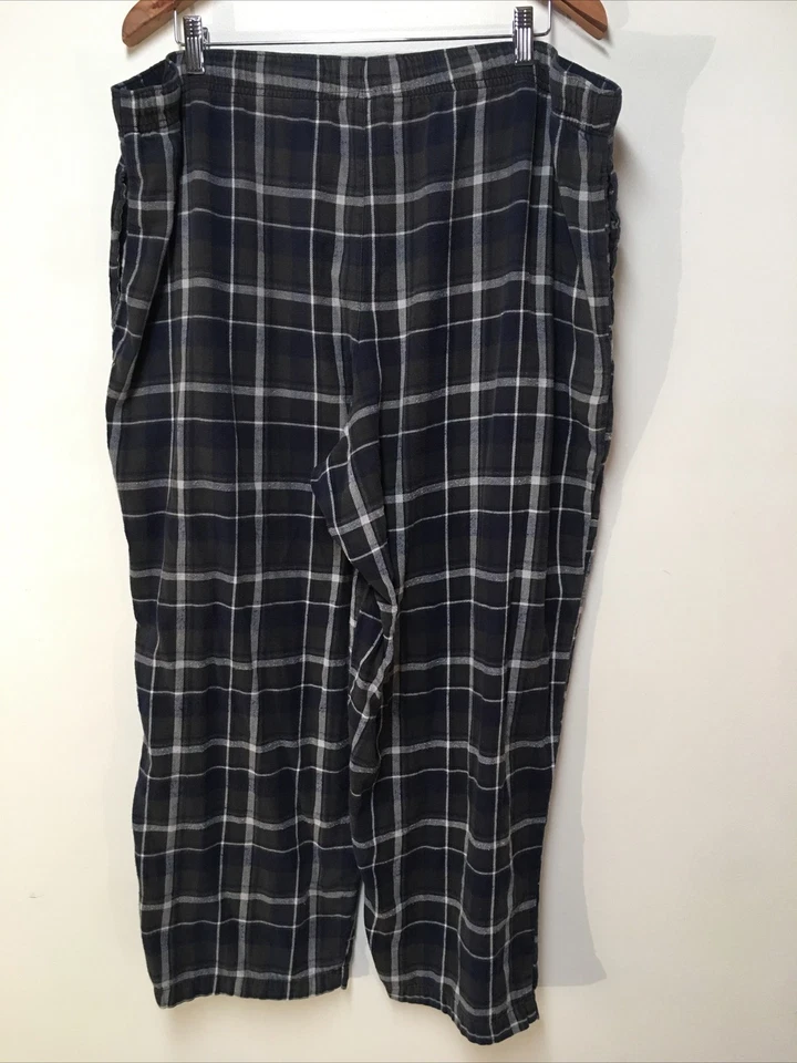 Joe Boxer Hombres 2XL Pantalones de Pijama Azul Y Gris Franela a Cuadros 100% Algodón Acogedor Foto 3 de 4