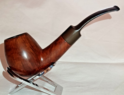 Svendborg Danish Handmade Pfeife 329 Bent Billiard Straight Grain Estate Briar