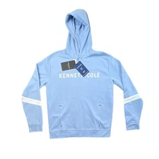 Kenneth Cole New York Men's Light Blue Pullover Hoodie Size Large L New