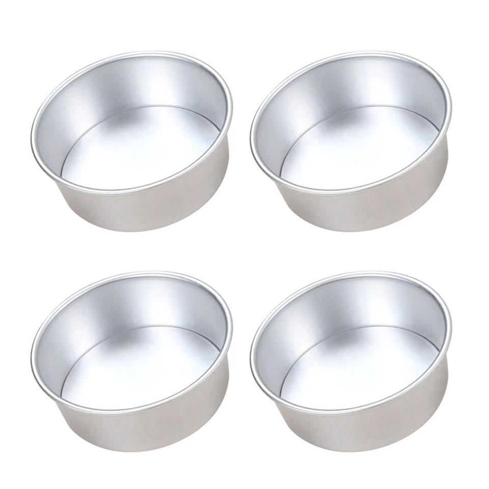  4 Pcs Stampi Per Dolci Teglia Da Forno Torte Tortiere in Alluminio - Immagine 3 di 4