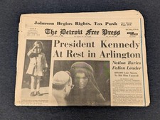 Detroit Free Press Nov 26 1963 JFK Funeral President Kennedy At Rest Arlington
