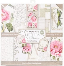 Stamperia Intl Letters Flowers Double Sided Paper Pad (10/Pack 12 x 12