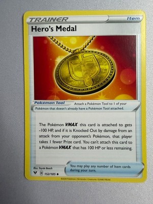 Hero's Medal Uncommon SWSH04 SWSH04: Vivid Voltage 152/185 Pokemon TCG NM