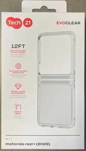 Tech21 EVOlear Hülle für Motorola razr+ (RAZR PLUS) 2023 transparent - Bild 1 von 1
