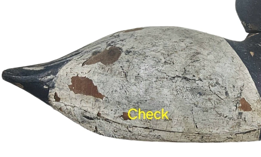 VINTAGE CANVASBACK DRAKE DUCK DECOY - Image 4 of 4