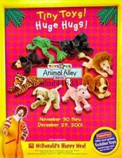 2001 McDonalds Animal Alley MIP Complete Set - Lot of 9, Boys  Girls, 3 