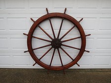 (#55) MASSIVE 72 INCH WOOD BOAT SHIPS WHEEL SAILBOAT DECOR