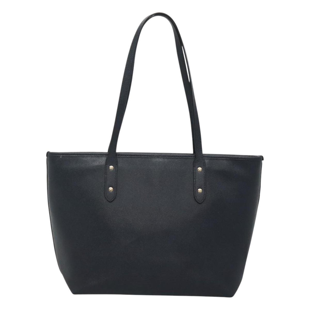 Coach Tote Bag Leather Navy Auth kk490 | eBay