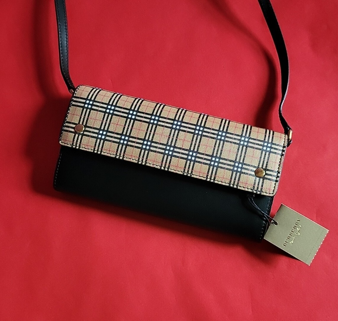 New Burberry London Henley Check Wallet Purse Crossbody Handbag Valentine ?gift