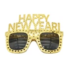 GOLD Happy New Year Diamante Party Sunglasses - NYE 2023 Party Fashion - FREE PO
