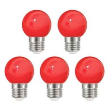 TEN x LED  Red Globe Light Bulbs 2W E27 Screw 240V Festoon Lights