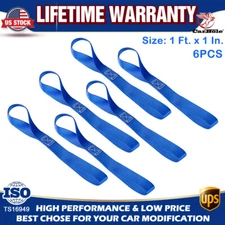 6PCS Soft Loop Tie Down Straps Ratchet 4500lbs Car Motorcycle Luggage Ratchet US