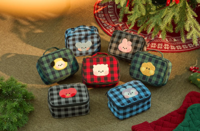 [BTS] Line Friends BT21 Minini Check Pattern Pouch BT21 Character created by BT