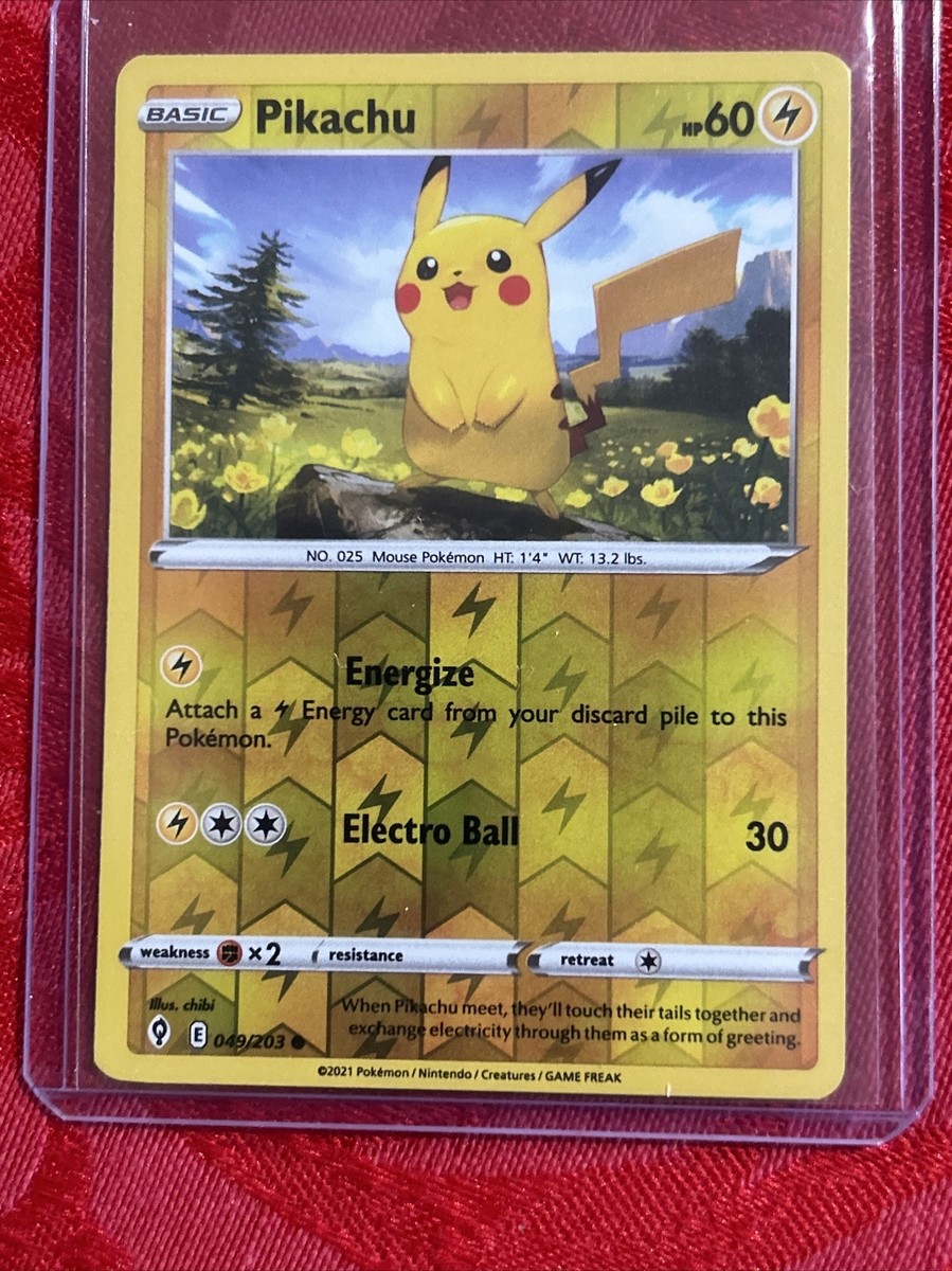Pokémon TCG Card Pikachu 049/203 Evolving Skies 2021 Reverse Holo