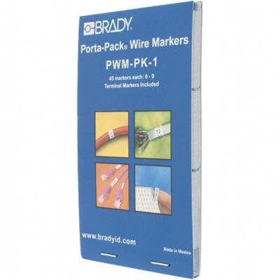 Brady 31201 Label Maker Label: Nylon NMBRS 0-9 WHT/BLK WIRE MARKER BOOK