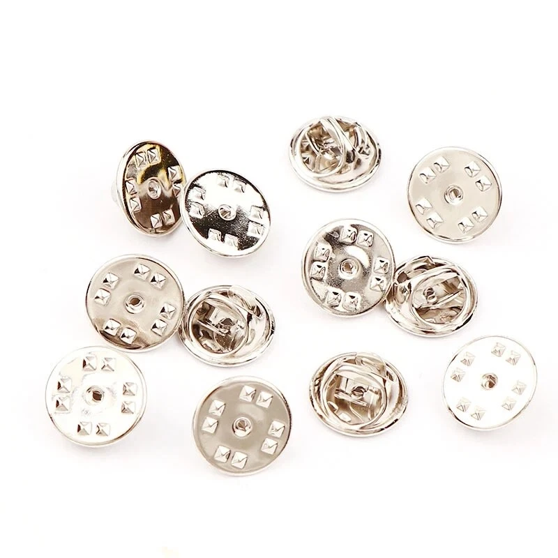 25~100pcs Silver Metal Hat Pin badge Backs Lapel Pins Butterfly Clasp Clips - Image 4 of 4