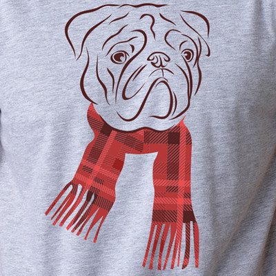 PUG WEARING SCARF Christmas dog lover festive holiday present gift T-Shirt