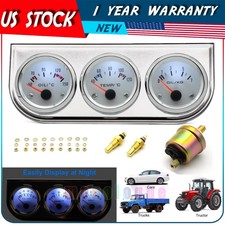 Water Gauge Voltmeter 3 In 1 Gauge Kit Fahrenheit 52mm Chrome 52mm Gauge Chrome
