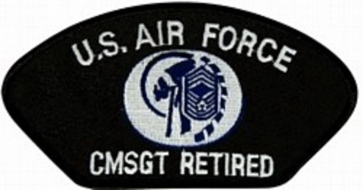 AIR FORCE CMSGT CHIEF MASTER SERGEANT RETIRED EMBROIDERED 5.5" PATCH