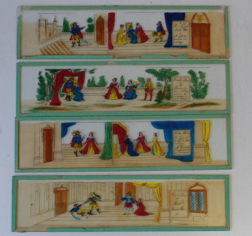 BARBE BLEU 4 plaques en verre pour lanterne magique