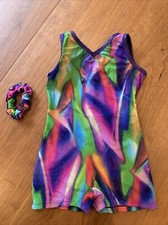 Snowflake Design biketard/unitard w/ matching hair tie Sz M