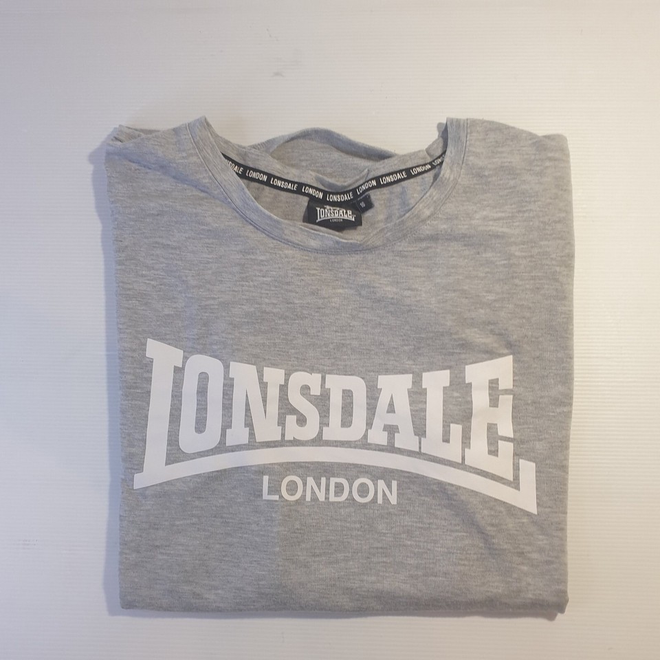 Lonsdale London Women's T-Shirt Exercise Gym Top Size 16 Grey Lightweight VGC 