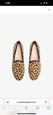 Del Toro Pony Hair Cheetah Print Slip On Loafers Womens Gorgeous!
