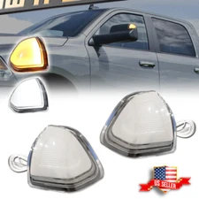 Clear Switchback LED Side Mirror DRL Signal Lights For Dodge Ram 1500 2500 3500
