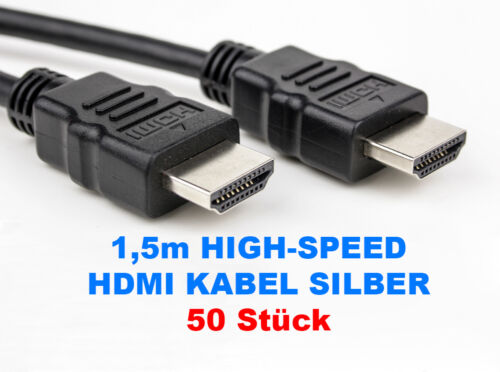 HDMI Kabel SILBER HIGH-SPEED 50 Stück 1,5M lang - Foto 1 di 1