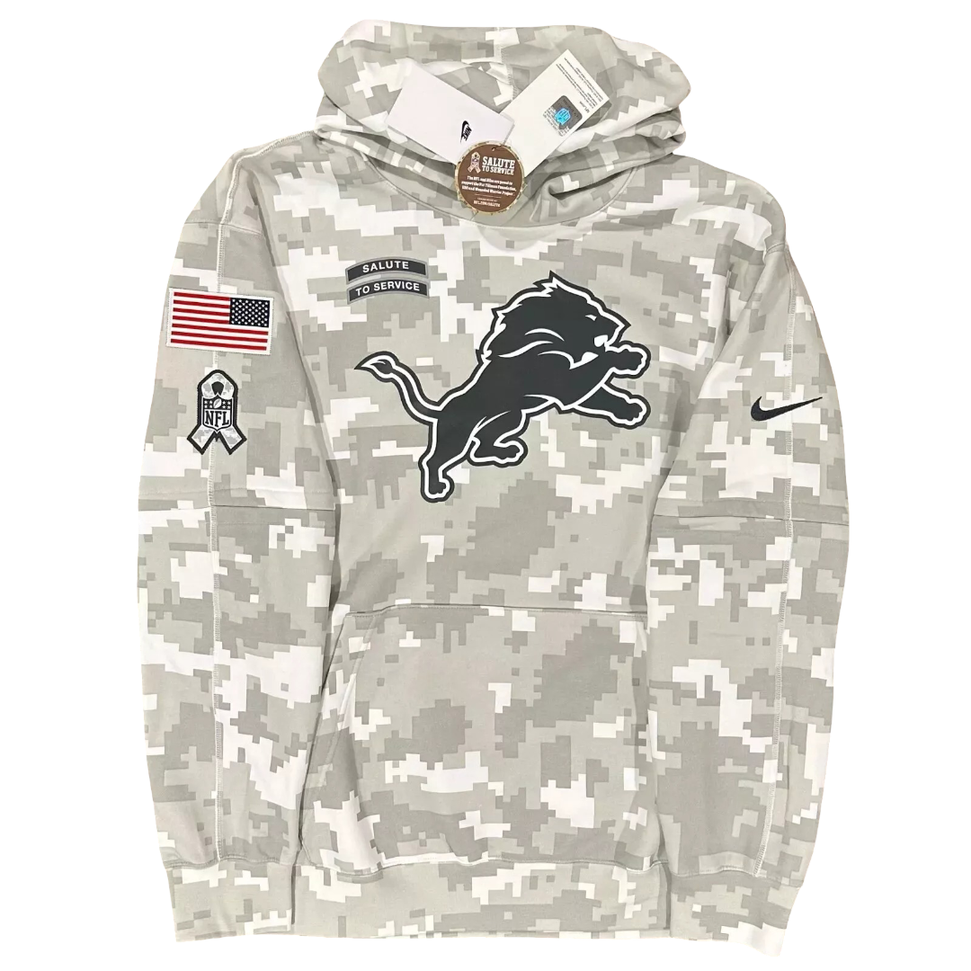 Detroit Lions Nike 2024 Salute to Service Club Fleece Pullover