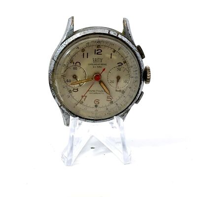 Britix Landeron 48 2 Register Chronograph Swiss Mens Watch Parts Repair