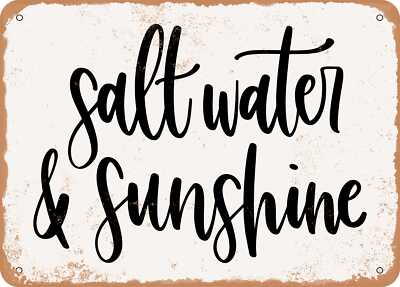 #ad METAL SIGN Salt Water and Sunshine Vintage Look Sign $19.95