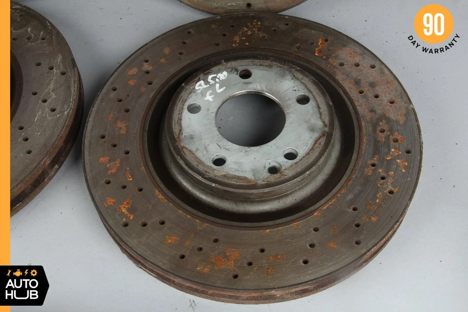 03-06 Mercedes R230 SL500 SL350 Front & Rear Brake Rotors Disc Set of 4 OEM - Image 4 of 4