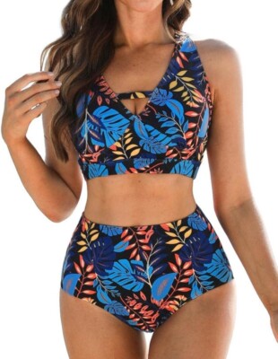 JASAMBAC Damen Bikini Badeanzug schmeichelhaft Urlaub Strand 2403