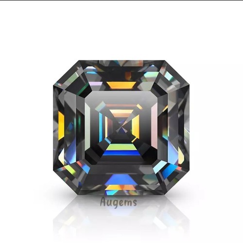 2 Crt Black color Diamond Asscher Loose Gemstone Natural D Grade VVS1 +free Gift - Picture 2 of 3