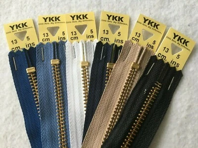 YKK Brass Jean Zips Semi and Auto Lock Slider for Jeans, Trousers and Cords