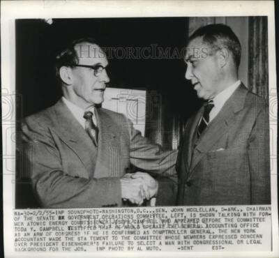 #ad 1955 Press Photo Senator John McClellan amp; Joseph Campbell at Senate in DC $24.99