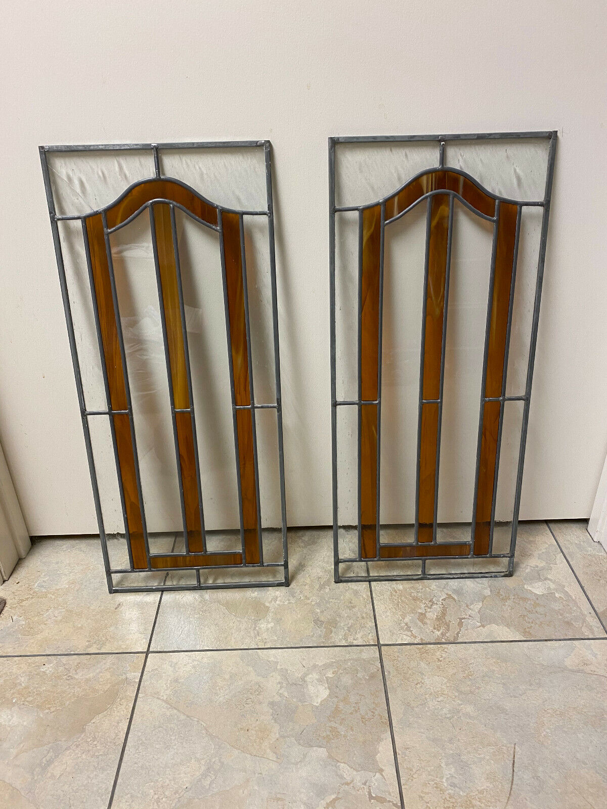 Vintage Cabinet Doors Stained Glass 