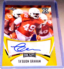 Ta’Quon Graham 2021 Leaf GOLD Draft Rookie Auto RC card #BA-TQG Texas Falcons
