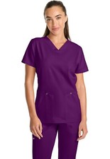 Dickies EDS NXT Scrubs V-Neck Top DK678 EGGN Eggplant Free Shipping