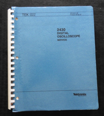 Vintage Original Druck Tektronix 2430 Oszilloskop Service Reparatur Manuell Mint