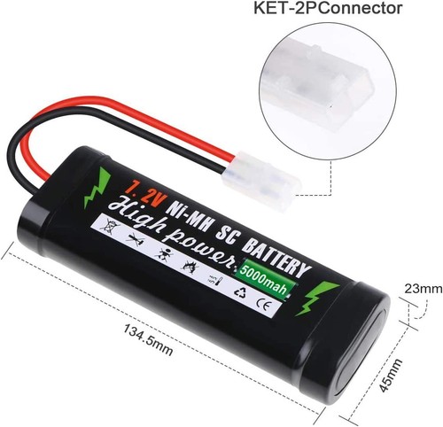 5000mAh Rechargeable Battery 7.2V Ni-MH Pack RC Battery + KET-2P Connector DE - Bild 4 von 71