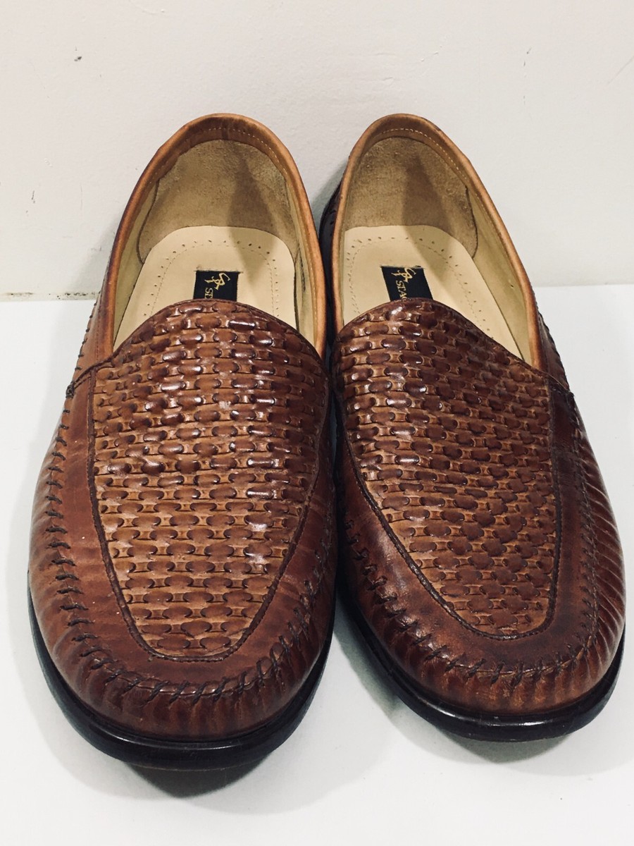 Stacey Adams Brown Leather Slip-On Loafers Men display picture 3