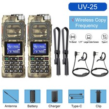 BAOFENG UV25 WALKIE TALKIE LONG RANGE TRI-POWER FM TWO WAY RADIO 48CM ANTENNA US