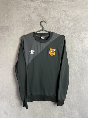 Hull City Training Jacket Long Sleevee Black Umbro Polyester Mens Size M
