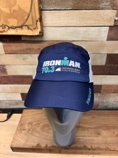 Ironman Triathlon Finisher Morro Bay Running Hat Cap Men Blue Ligthweight Adjust