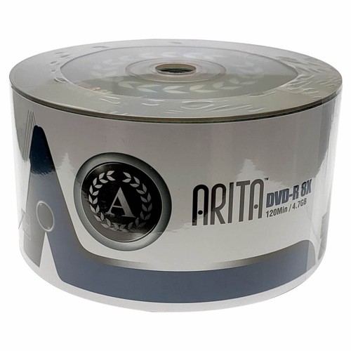 250 x Arita Ritek DVD-R 8x Blank 4.7GB Non-Printable Recordable Logo Blank Disc - Picture 17 of 24