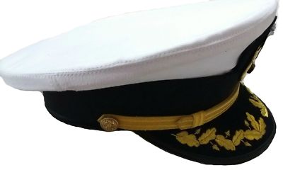 US Navy Commander Admiral Rank White Hat Cap All Sizes Available