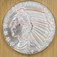 1 oz .999 Fine Silver - Golden State Mint (GSM) Incuse Indian Head 95.07 per troy oz