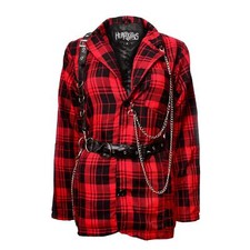 Heartless Devas Jacket Ladies Red Tartan Goth Emo Punk Alternative